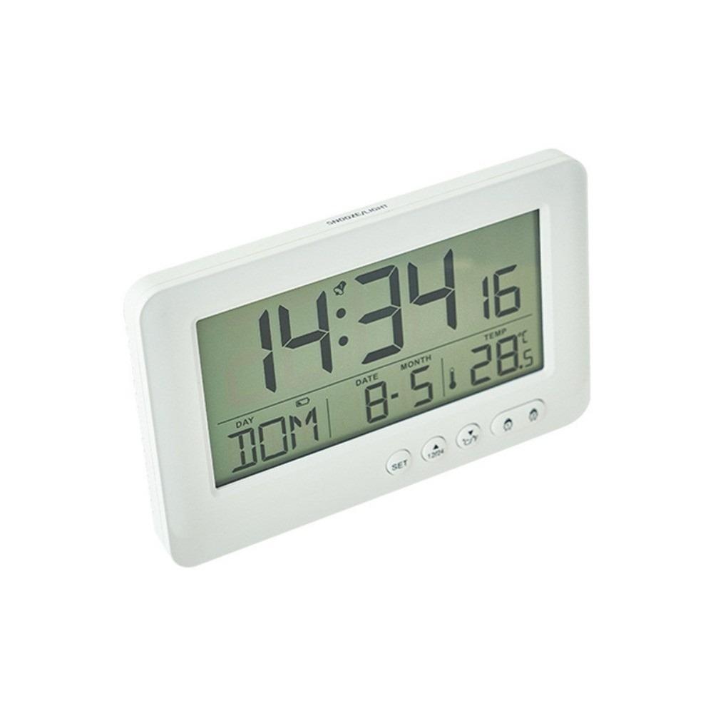 Time/Date/Week/Temperature Electronic Alarm Clock LCD Display Plastic Digital Alarm Clock 12/24 Hours 7 Languages