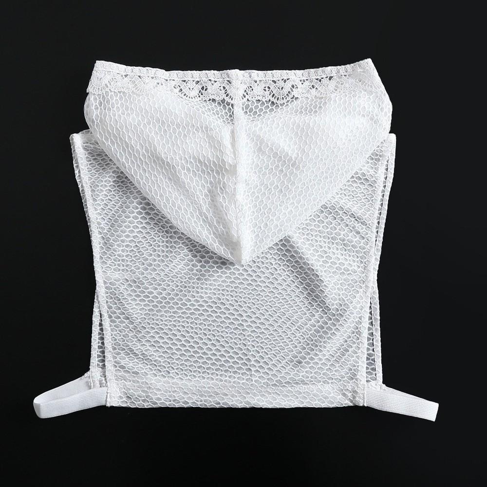 With Cap Mesh Base Layer Top Gauzy Detachable False Collar Casual Fake Lace Floral Collar Women