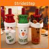 Charming Red Wine Bottle Cover Bags With Santa Claus And Snowman For Holiday Cheer
