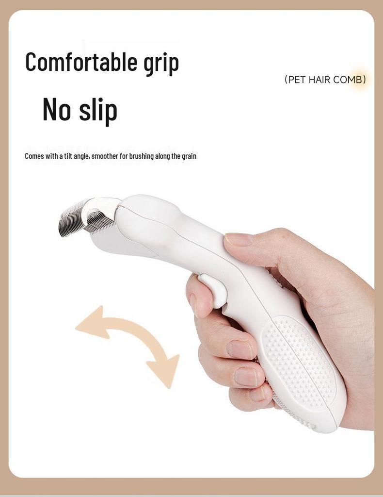 Pet De-Shedding & De-Tangling Self-Cleaning Comb: Fine Needle Hair Remover for Dogs