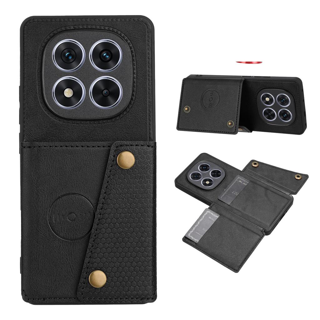 Für Xiaomi Redmi Note 15 Pro 5G (Global) Hülle mit Kartenfächern Ständer Leder + TPU Handyhülle