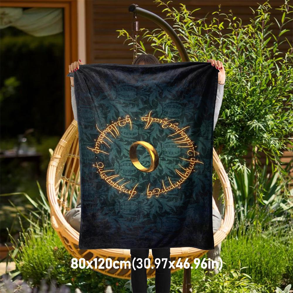 1pc One Ring to rule them all,  - Throw Blanket, Soft, Flannel Blankets, Living Room,  All Seasons Use-1021203