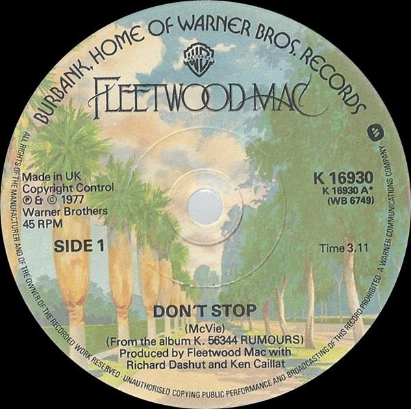 

7inch Record FLEETWOOD MAC Dont Stop K16930 Warner Bros. Re 1977 UK Rock Used