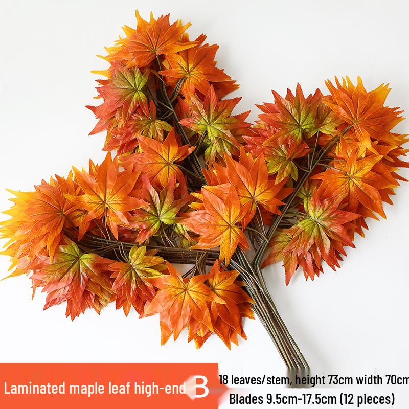 Artificial Red Maple Leaves for Indoor/Outdoor Decor and Landscaping