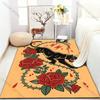 Black Panther and the Thorny Rose Print Carpet for Bedroom Living Room Bedside Sofa Floor Mat Modern Home Decor Area Rug