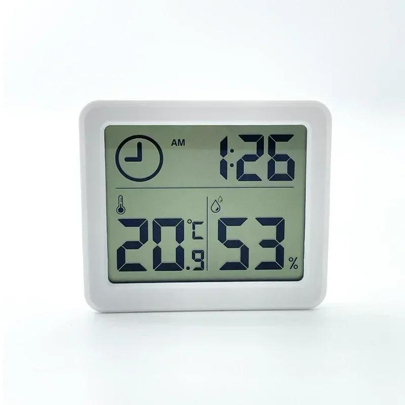 Multifunktions-Thermometer Hygrometer Automatische elektronische Temperatur-Feuchtigkeitsüberwachungsuhr 3,2 Zoll großer LCD-Bildschirm