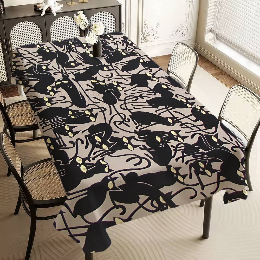 Texture Cat Table Cloth Rectangular Stain Tablecloth Oilcloth Mantel Mesa Impermeable Tablecloth Decoration
