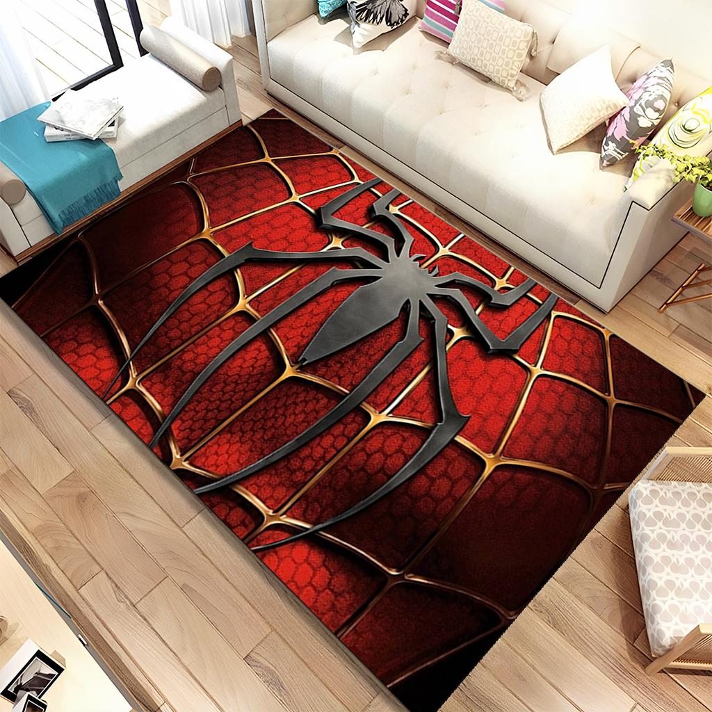 HD Cartoon Marvel Avengers Spiderman Teppich für Zuhause Wohnzimmer Schlafzimmer Sofa Fußmatte Dekor, Kinderteppich Rutschfeste Bodenmatte