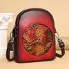Koi Embossed Printing Ethnic Style Large Capacity Lightweight Multi Clip Premium Texture Shoulder Bag - Modern Women Crossbody Bags