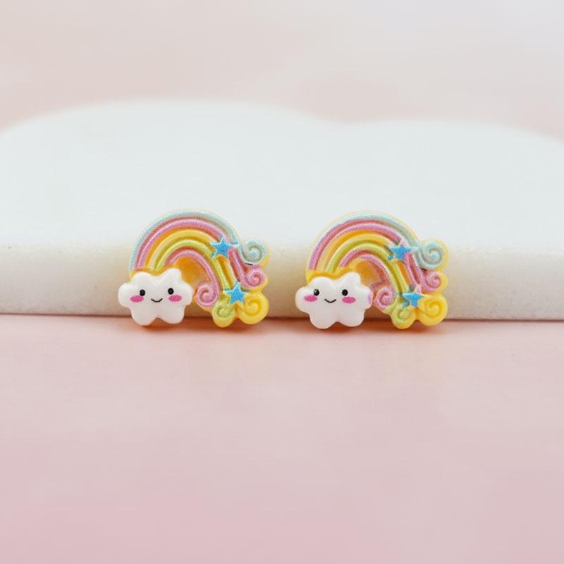 20Pcs New Mini Cartoon Cute Rainbow Flat Back Resin Cabochon Scrapbook Kawaii Diy Embellishments Charm Decorate Accessories A90