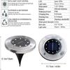 Solar Ground Lights, Solar Garden Lights, 8 Wick Warm Light Outdoor Solar Disk Lights, Waterproof In-Ground Lights, Landscape Lights for Pathway,