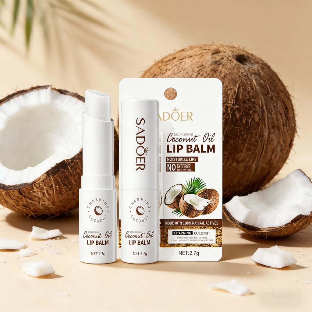 Nährender Kokos-Lippenbalsam mit feuchtigkeitsspendenden Eigenschaften für die tägliche Pflege