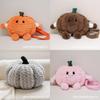 Macaron Color Pumpkin Plush Pillow With Soft Short Hair For Home Decor And Halloween Gift