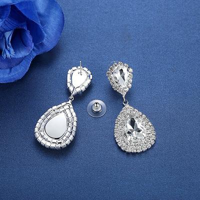Fashion Personality, Bridal Accessories Women, Elegant Diamond Droplet Trend Earrings Earrings