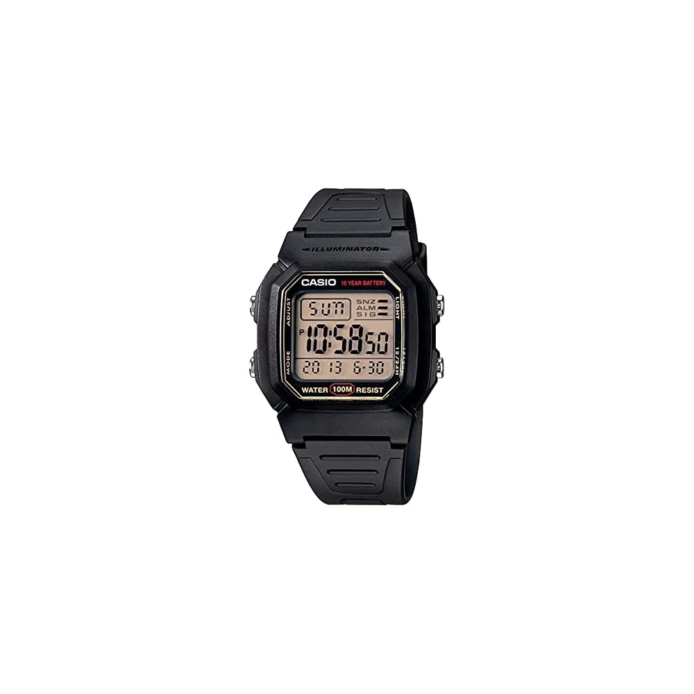 Casio Standard Digital Men s Watch W-800HG-9AV Black Gold LCD Waterproof