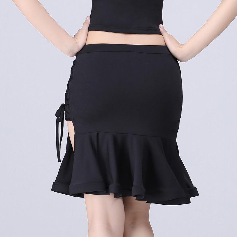 Women's Latin Dance Bodycon Skirt with Fishbone Side Slit