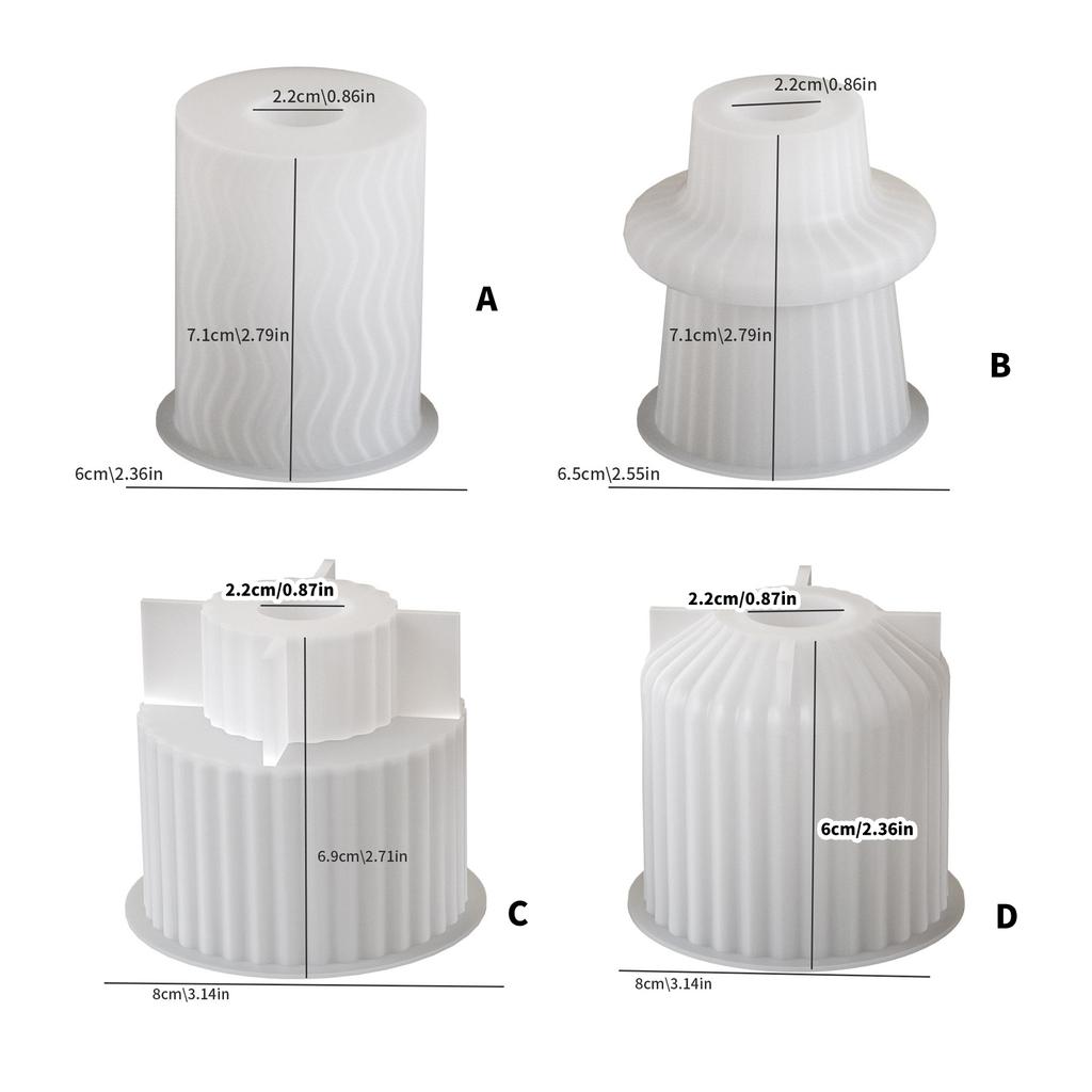 Sturdy Silicone Candle Holder Mold Versatile Silicone Striped Candle Stand Mold For Crafting Stylish Candle Holders