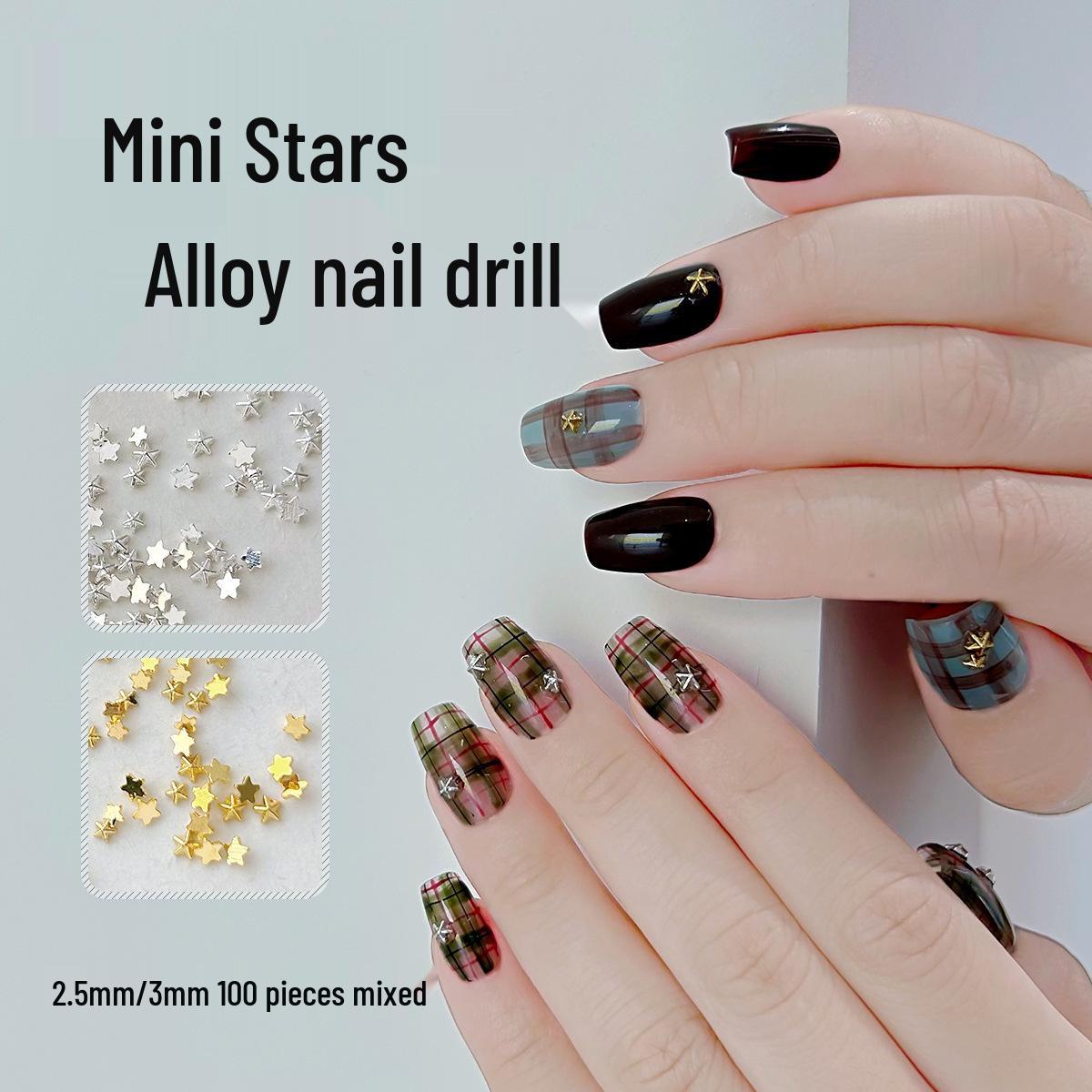 

Mini Alloy Star Charms: Christmas Nail Art Decorations & Flatback Metal Stars