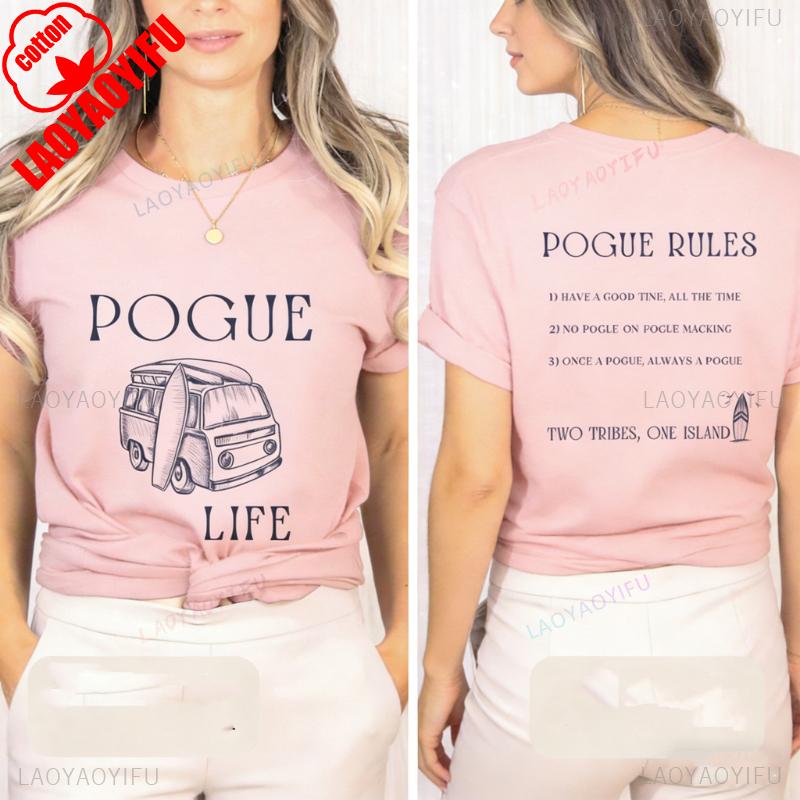 Pogue Fan Life Shirt Outer Banks Gift for Fans Rules Unisex Tee Commuter Allmatch Printed Tshirt Tops Casual Shortsleev