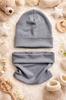 Hat + Scarf Set 110-122 Children' Set 52-56 Spring Graphite