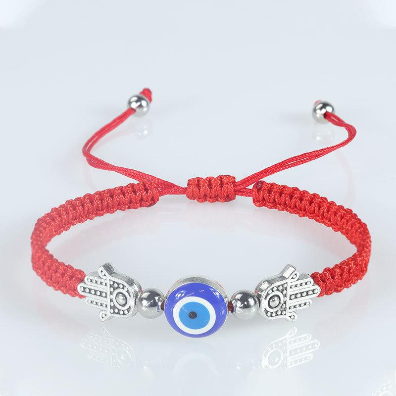Handmade Adjustable Evil Eye Bracelet for Women - Fatima Demon Eye, Casual Style