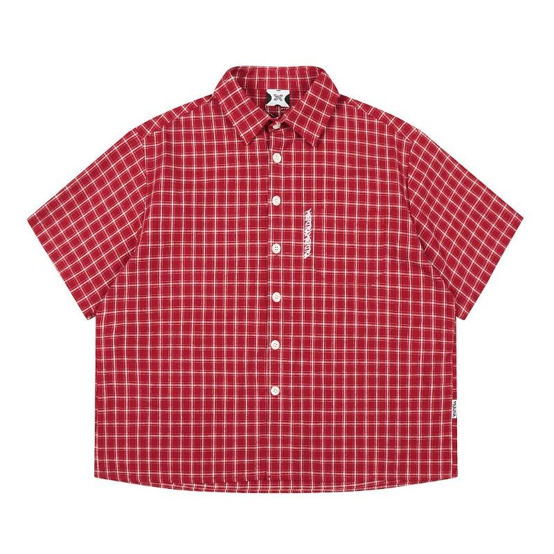 BeatStreet Red Mertra Camicie Uomo Donna Cotone Puro Casual Manica Corta Oversize Magliette Quotidiane