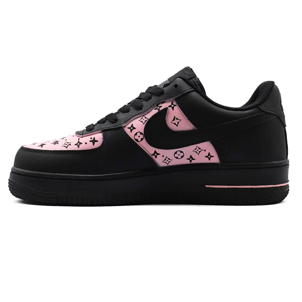 Nike Air Force 1 Abrasion Resistant Low Top Skateboard Shoes Women's Black Pink DD8959-001(Team1039- )
