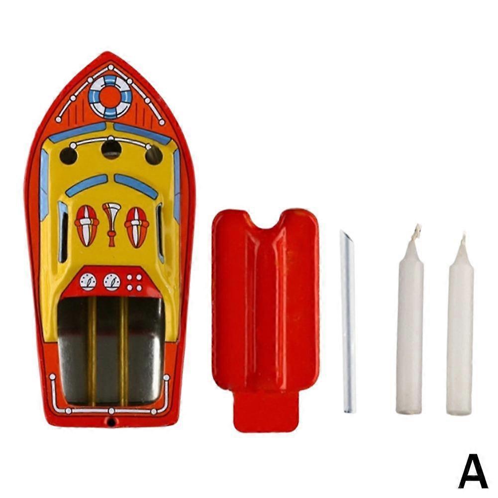 Candle Ship Collectable Tin Toy Steam Boat Candle Powered Boat Tin Vehicle Toy