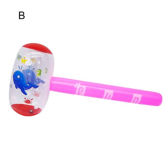 Cartoon Printing Luminescent Inflatable Air Hammer Children Kids Toy with Bell