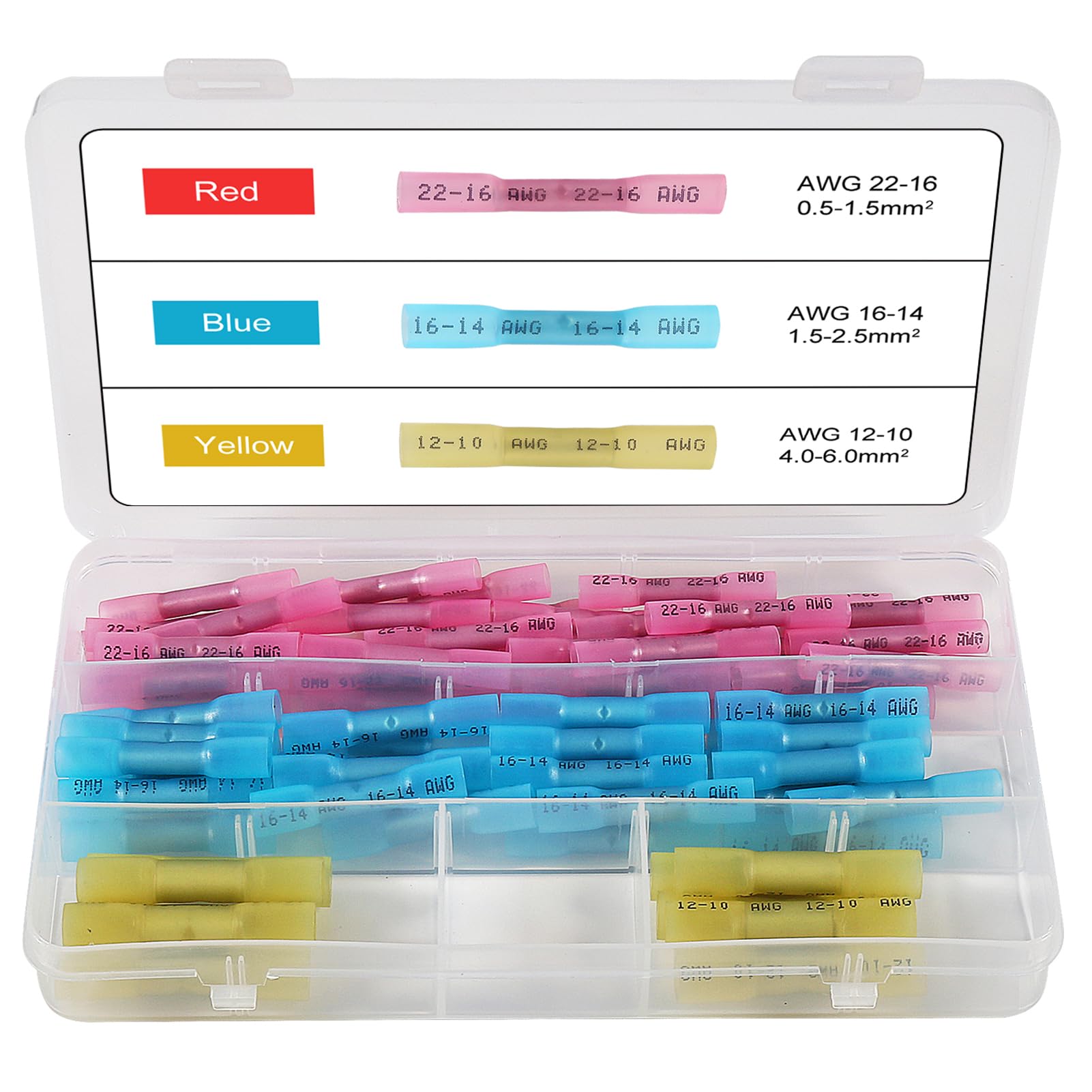 

100 pcs [45 red, 45 blue, 10 yellow] Closure contact terminal waterproof closure closure