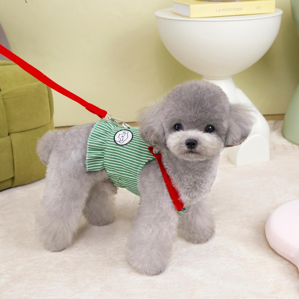 Dog Cat Clothes Summer Light and Breathable Cute Blue Stripes Simple Pet Traction Sunscreen Cool Clothes