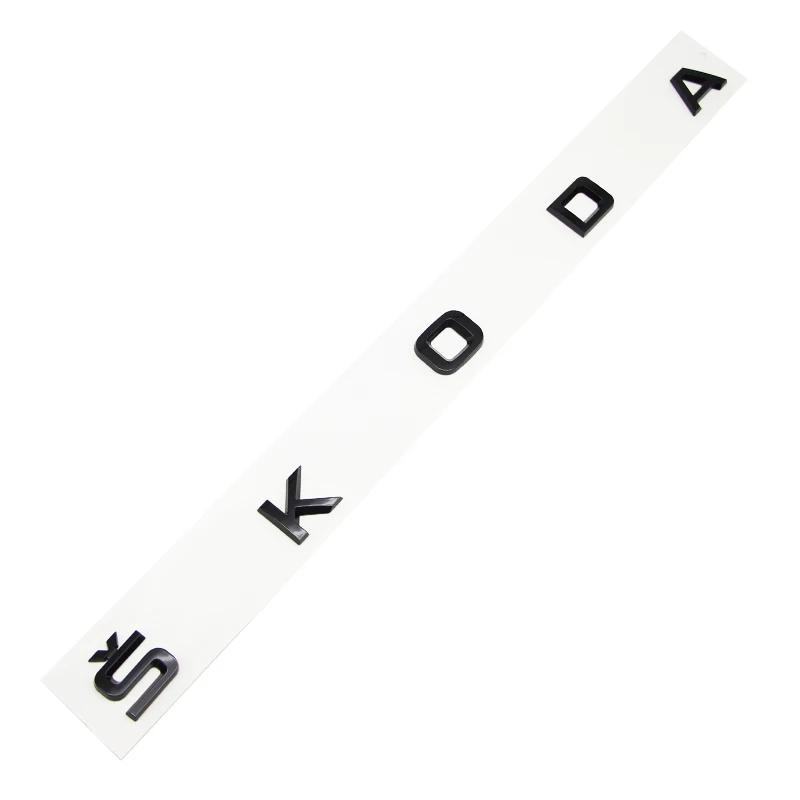 3D ABS Car Emblem Skoda Letter Front Hood Rear Tailgate Trunk Decals Badge Sticker For Skoda Rapid Octavia A5 RS Kodiaq Fabia A7