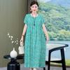 Plus Size Korean Style Summer Floral Cotton Silk Dress - Slimming Design for 240 Jin