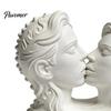 High-end Soft Decoration Display 3D Printed Couple Kissing Head Sculpture, White Modern Art Statue Anniversary Romantic Craft for Living Room Bedroom,