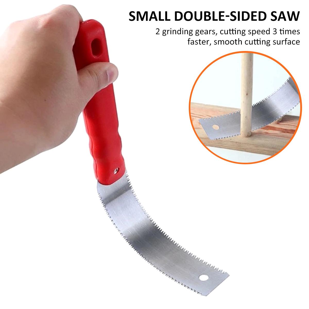 

11,8-дюймовая ручная пила с двойным лезвием, японская тянущая пила по металлу, 65Mn, гибкое лезвие, шип с 3-мя сторонними шлифовальными зубьями, портативный инструмент