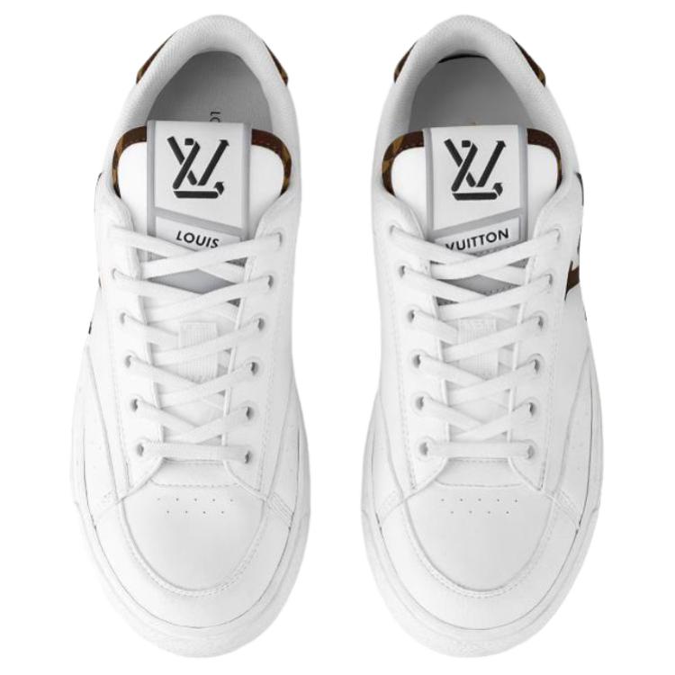 Louis Vuitton Charlie Low Top Stylish Skateboarding Shoes Women's White Brown 1AADOW