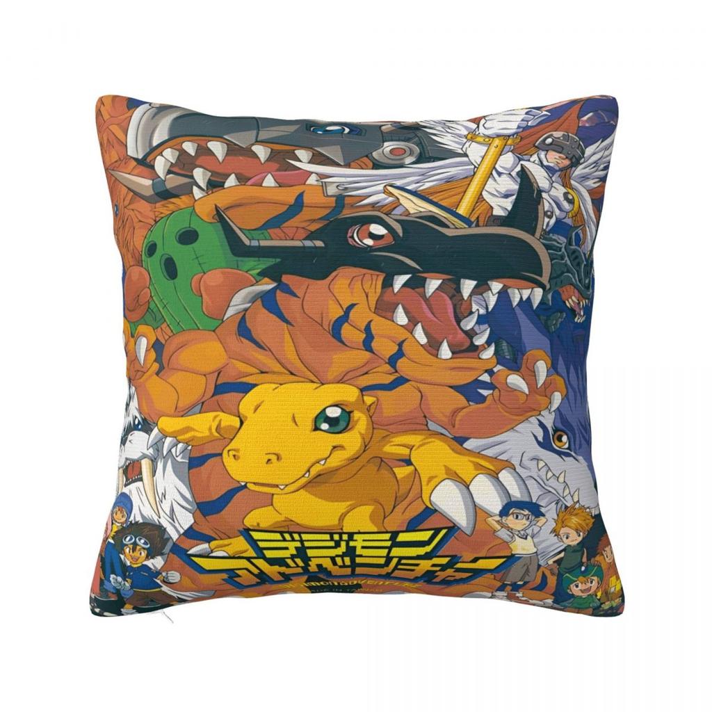 Stylish Bedroom Digital Monster Digimon Decoration Pillowcase Merch Pillow Cover Zipper Multi-Size