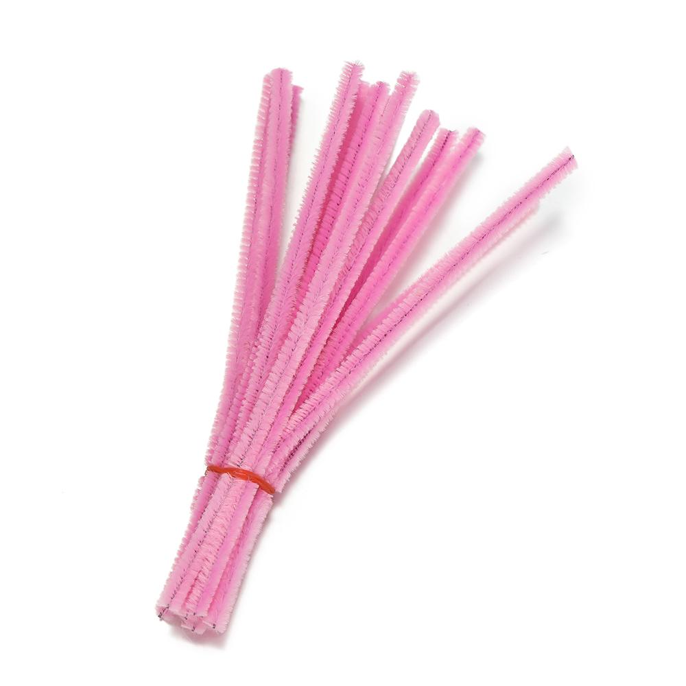 100Pcs 30cm Colorful Chenille Stem Twisted Rod Wool Root Fluffy Bar Iron Wire for DIY Handcraft Twisting Decor Jewelry Supplies