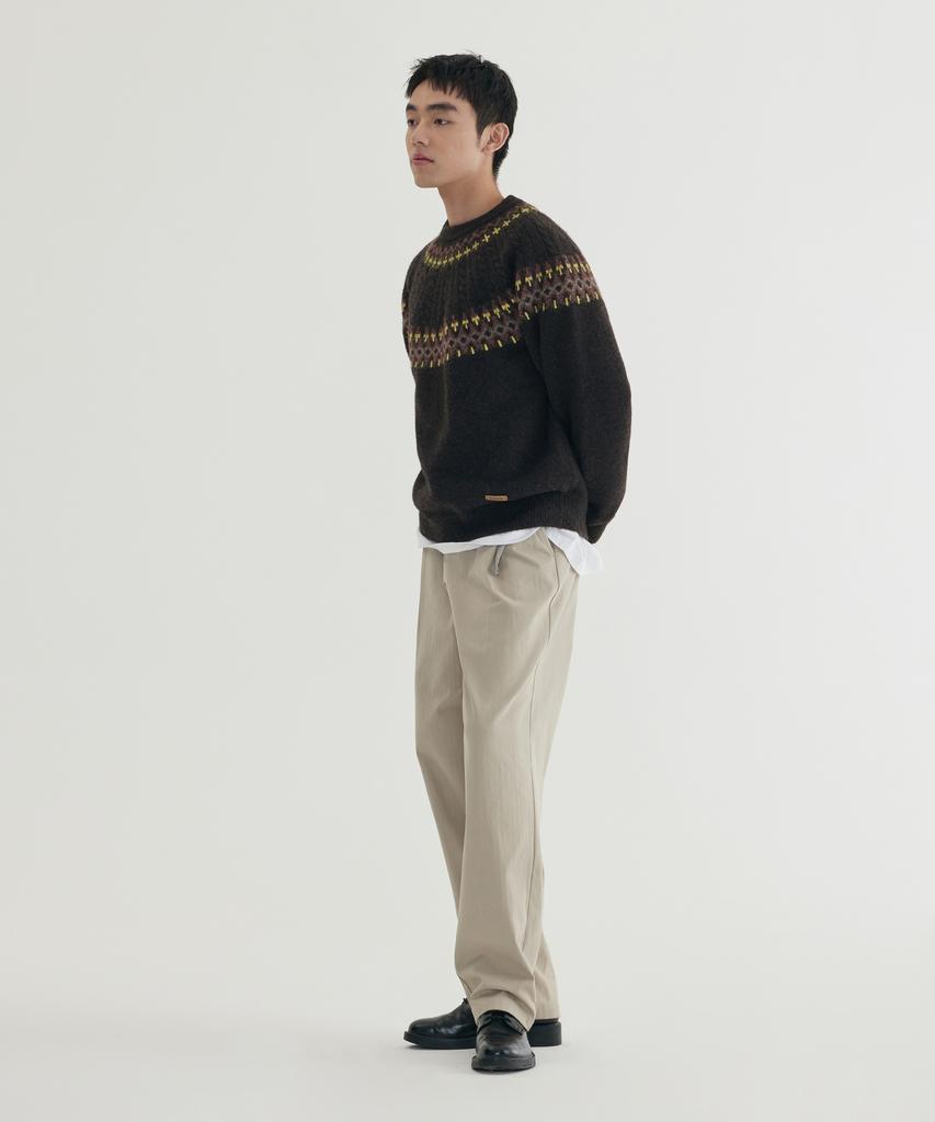 COVERNAT Jacquard Pattern Pullover Brown