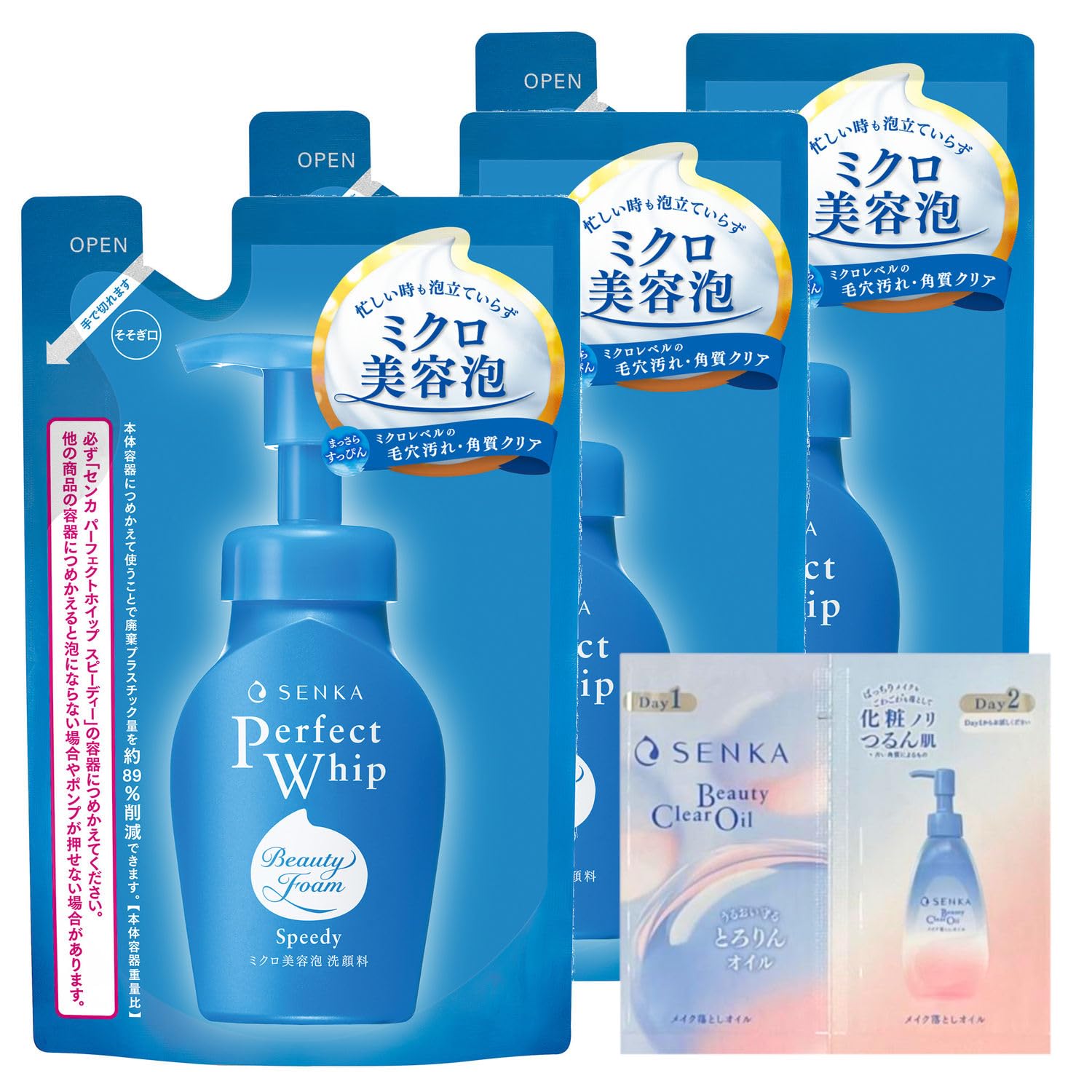 

Senka SENKA Perfect Whip Speedy Сменный блок 130 мл x 3 Бонус Пена Текстура Поры Загрязнения Влага Шероховатость Средство для умывания Сменный блок [Оптовая покупка] +