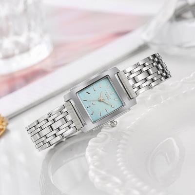 Fashion Light Luxury Women's Quartz Watch Alloy Steel Band Square Dial, Suitable for Daily Wear, Christmas Gift