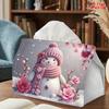 2D Flat 1pc, Tissue Box. Snowman Floral Scene Napkin Dispenser, Reusable, Daily Desktop Tissue Organizer, Suitable for Kitchen Living Room Bedroom Bat