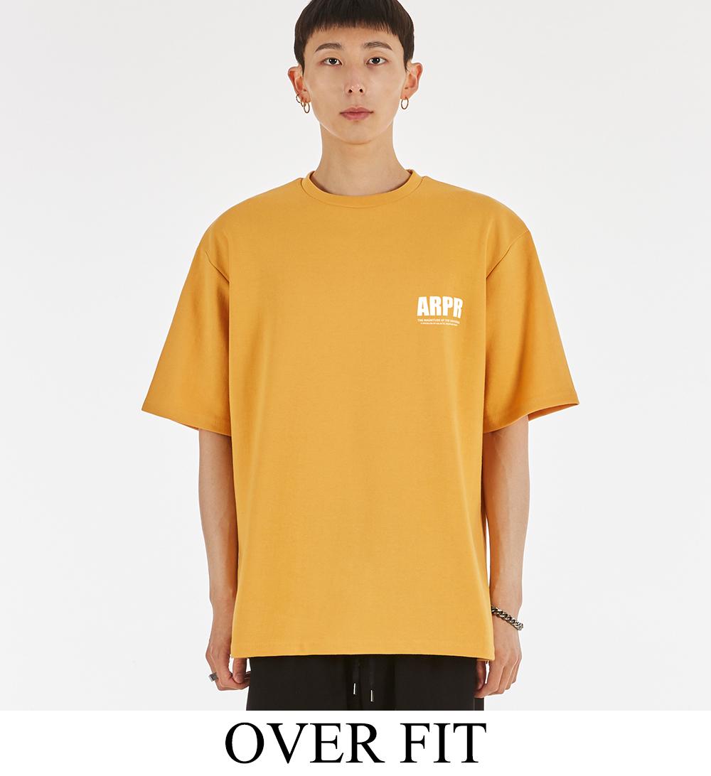 Astral Projection Simple Logo Double Cotton Oversized Short Sleeve T-Shirt_Cheddar Cheese Mustard/Large(Overfit)