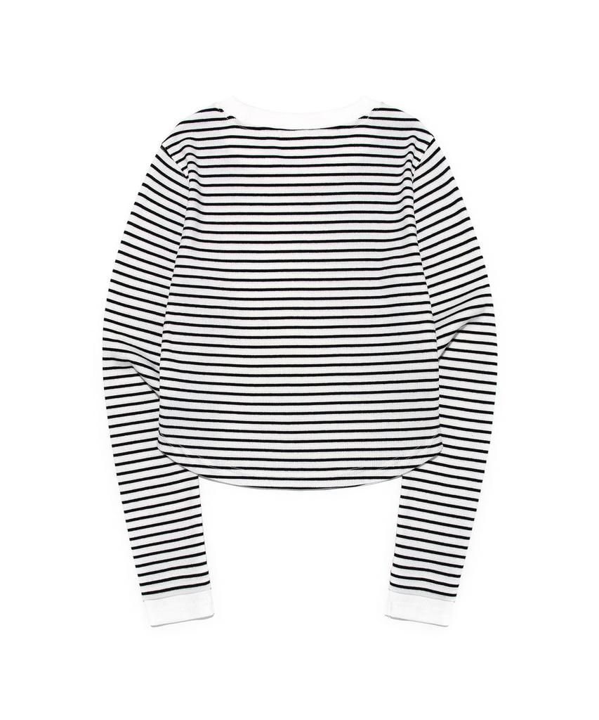 LEE Women Striped Long Sleeve T-Shirt White