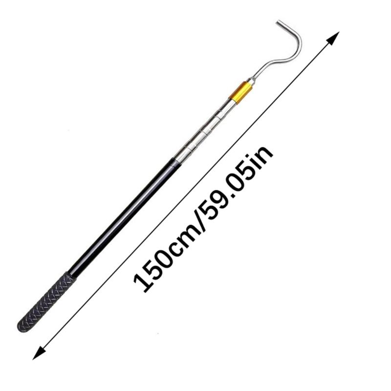 Awning Telescopic Rod Metal Rod Retractable Awning Opener Multifunctional Pull Rod With Rubber Handle Portable