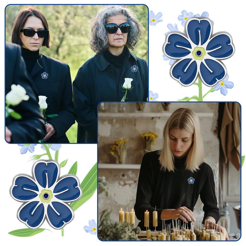 Forget Me Not Pin Badge Memorial Pins Bulk Celebration Of Life Funeral Favors Alzheimer'S Dementia Forget Me Not Flower Lapel Pi