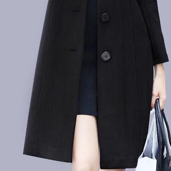 Damenmantel Mittellang Einreihig Einfarbig Umlegekragen Elegant Weich Strickjacke Plus