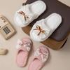 Spitzen Schleife Baumwollpantoffeln ins weniger flauschige Pantoffeln Zuhause Plüschpantoffeln