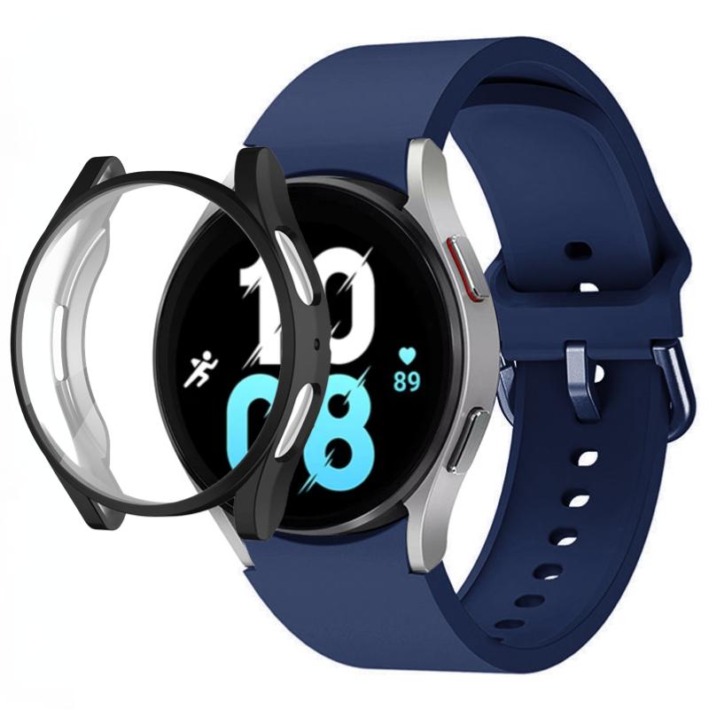 Silicone Strap+TPU Case for Samsung Galaxy Watch 5 44mm 40mm/4 44mm 40mm Sport Wristband for Samsung Watch 5/4 Protective Shell