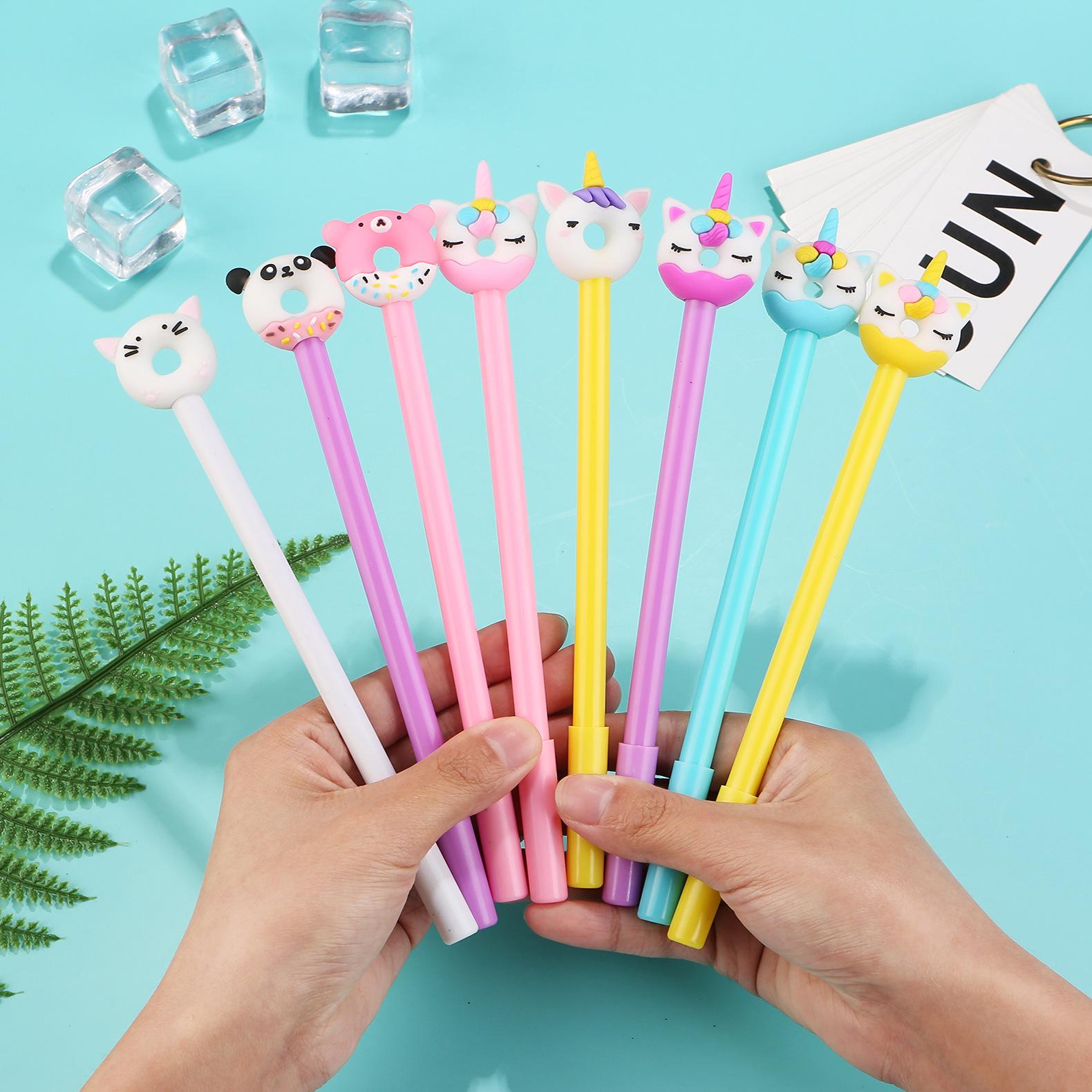 

36pcs Creative Animal Donut Shaped Black Neutral Pen, cute Funny Stationery, Perfect for School Student Office Signature Pen, Birthday Party Good Random style
